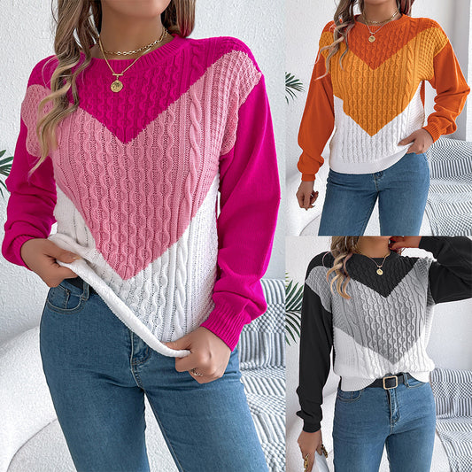 Color Matching Twist Lantern Sleeve Pullover - Bold  and Brave