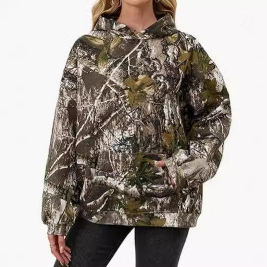 Camouflage Wool Hoodie Women's Long Sleeve - Bold  and Brave