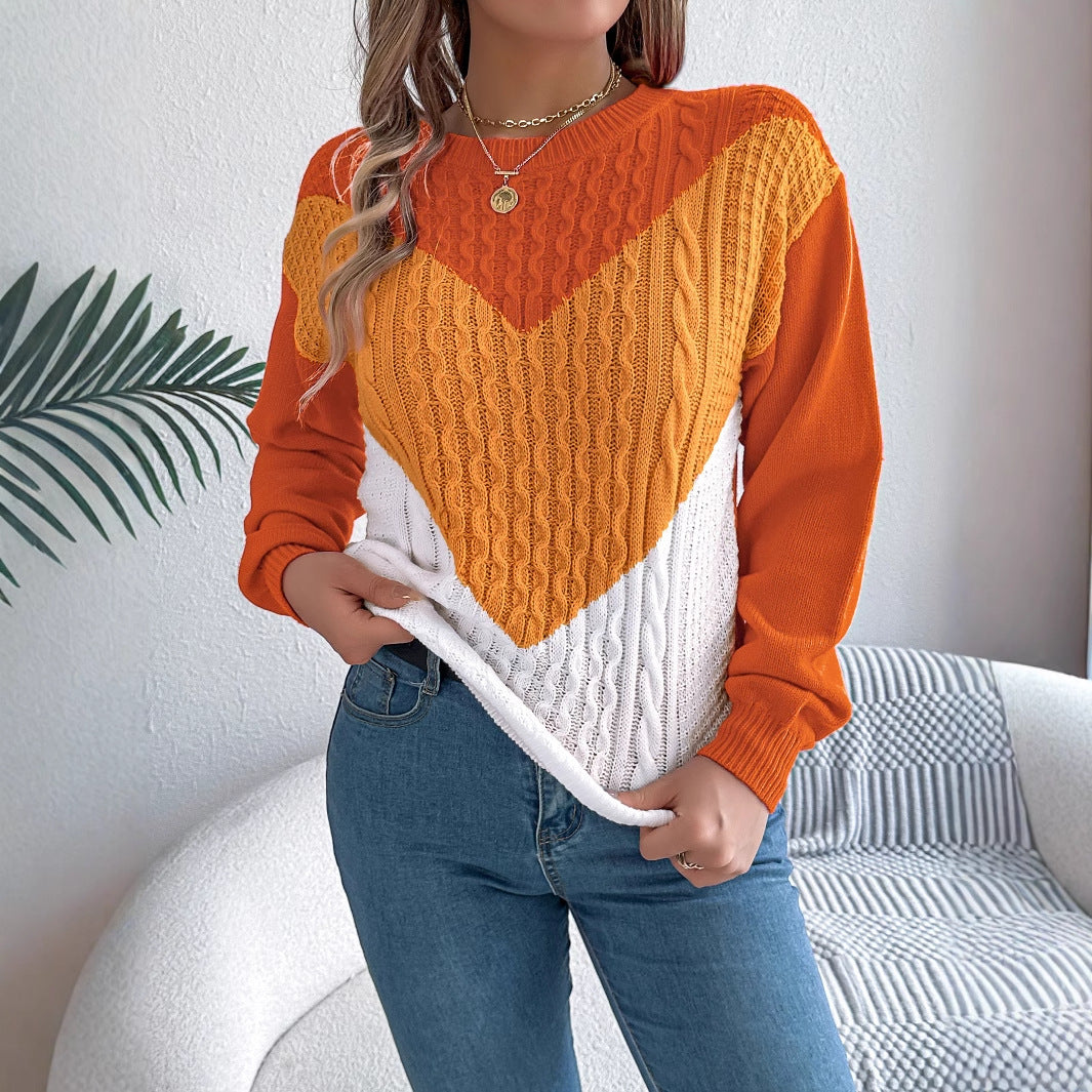 Color Matching Twist Lantern Sleeve Pullover - Bold  and Brave