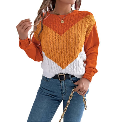 Color Matching Twist Lantern Sleeve Pullover - Bold  and Brave