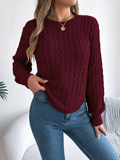 Twist Lantern Sleeve Irregular Pullover Women's Sweater - Bold  and Brave