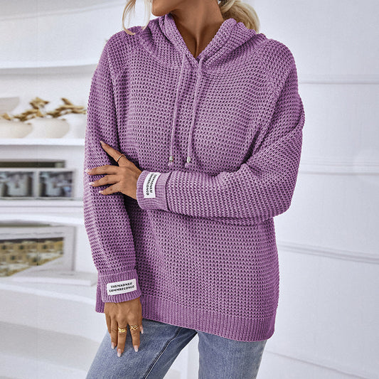 Women's Solid Color Pullover Knitted Sweater - Bold  and Brave