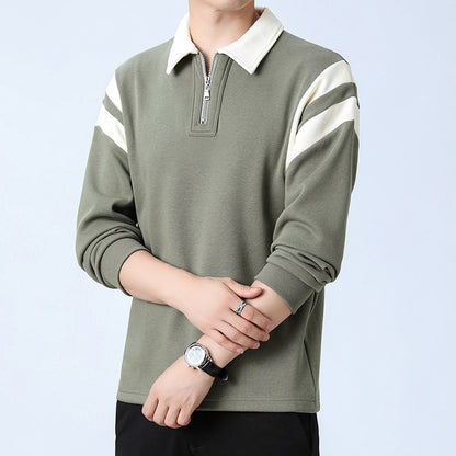 Personality Color Insertion Lapel Sweater Men - Bold  and Brave