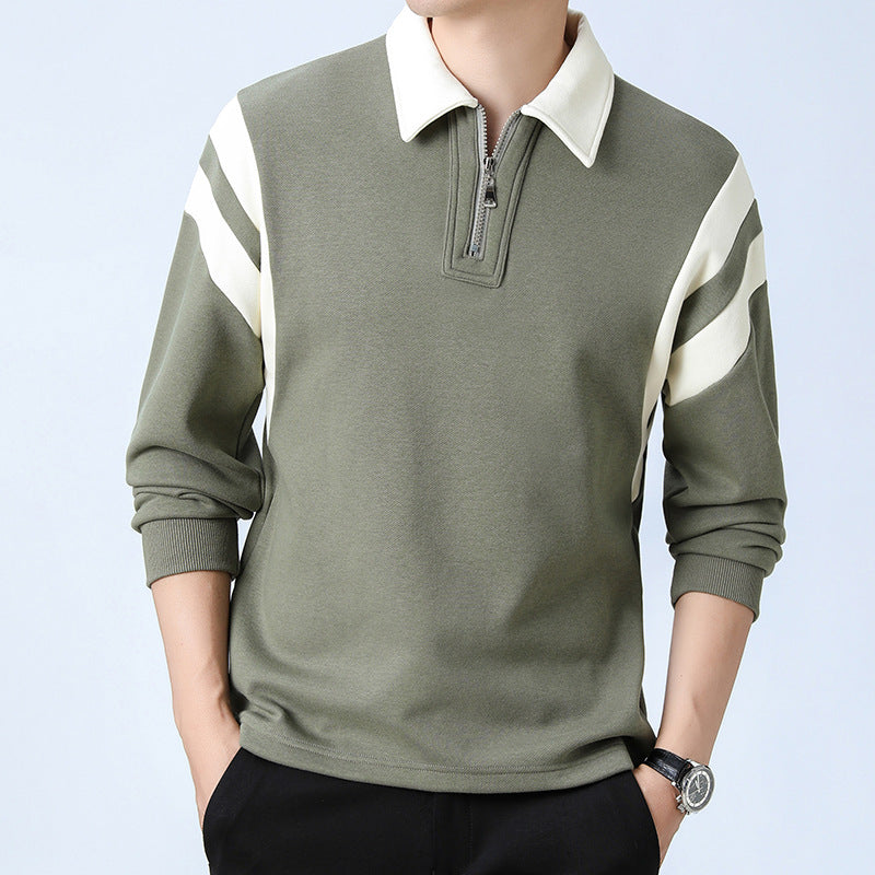 Personality Color Insertion Lapel Sweater Men - Bold  and Brave