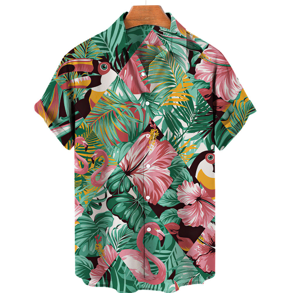 3D Digital Printing Tropical Forest Animal Hawaiian Shirt - Bold  and Brave