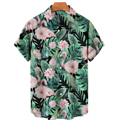 3D Digital Printing Tropical Forest Animal Hawaiian Shirt - Bold  and Brave